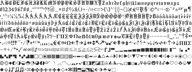 Xentype – Character Set